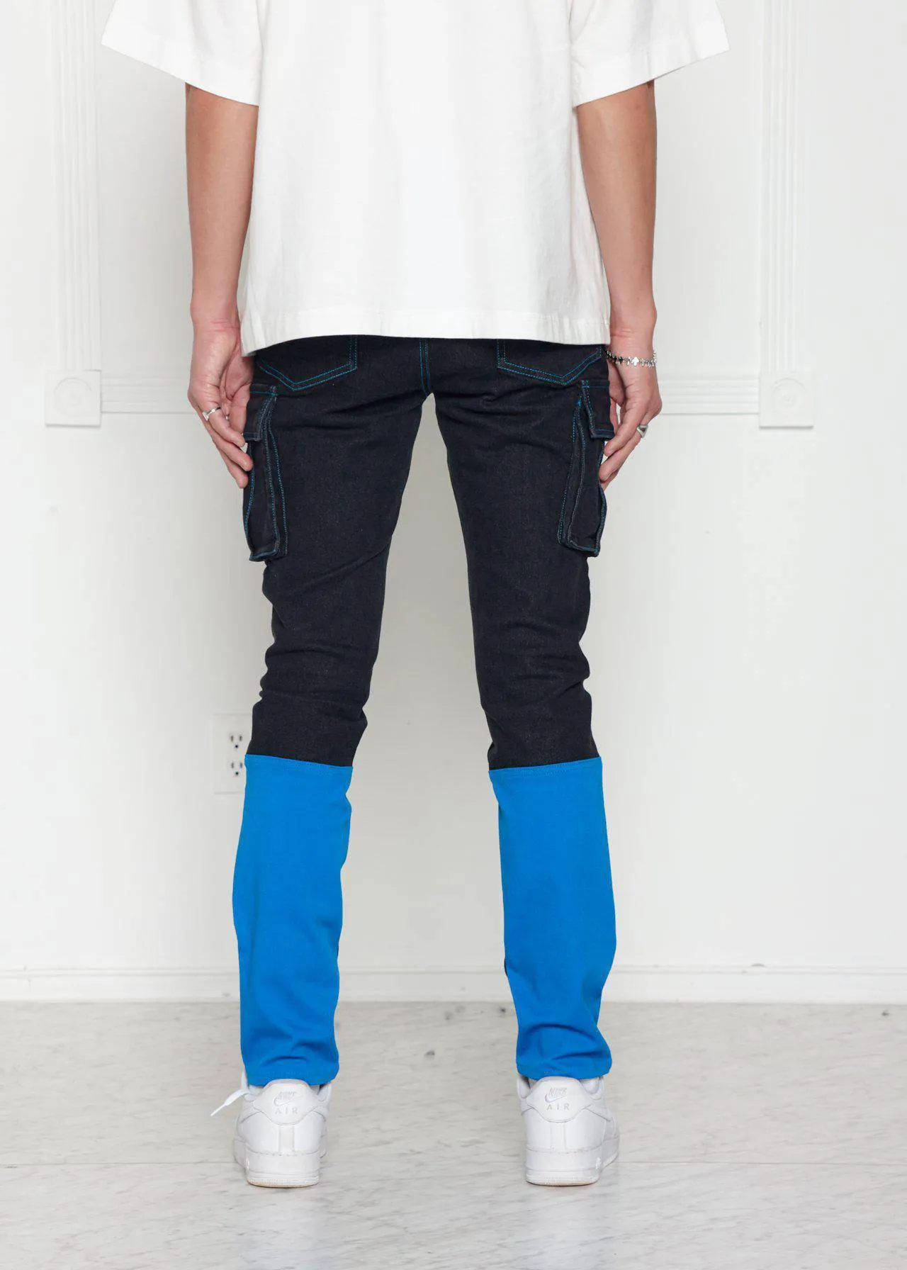 Blank State Men's Cargo Denim in Black/Blue