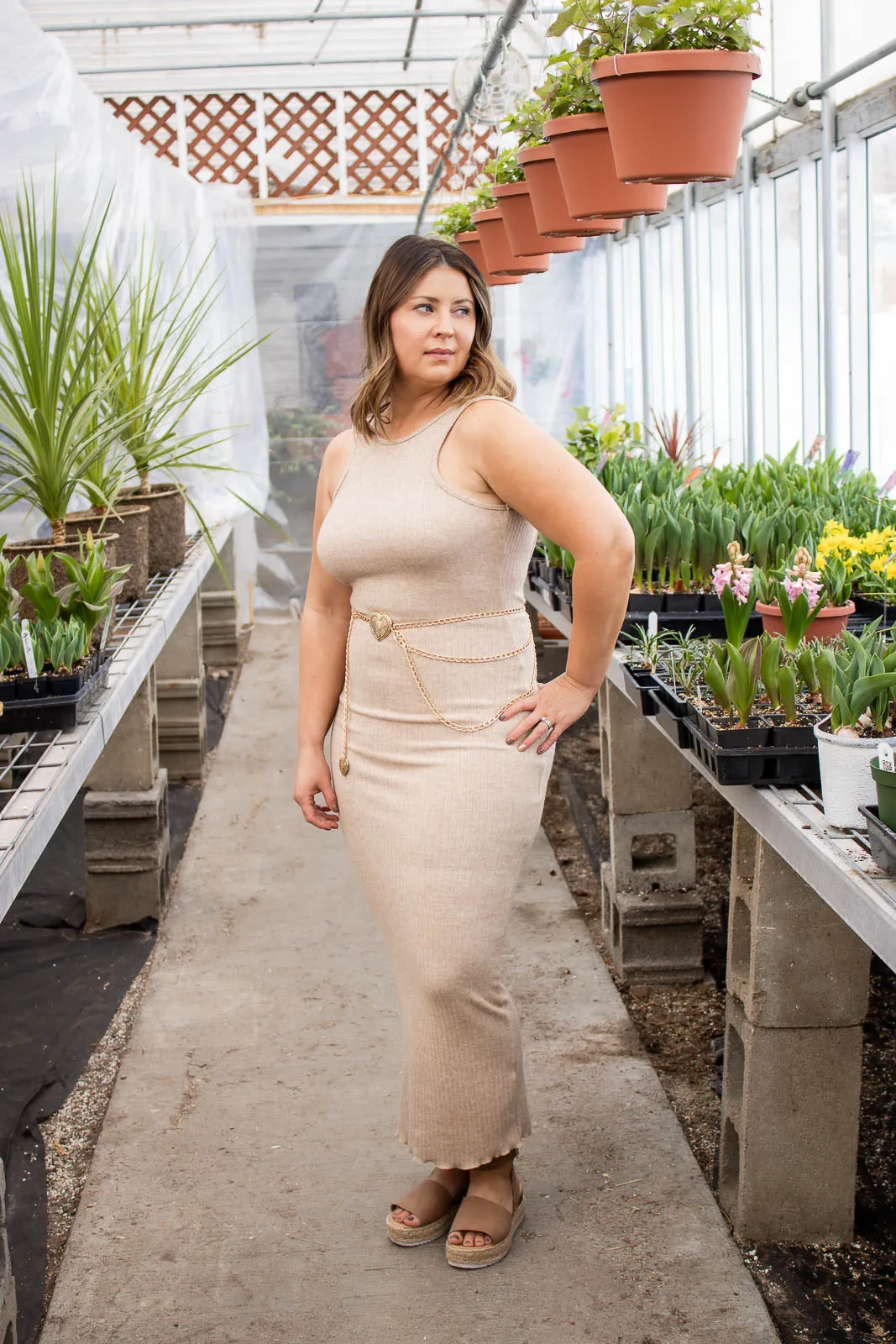 Garland Open Back Midi Dress