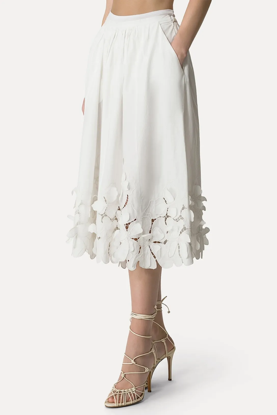 Long Skirt In Poplin | Bianco
