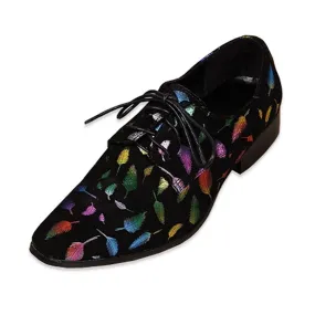 Low Top Lace up Pointed Printed Men Oxford Shoes