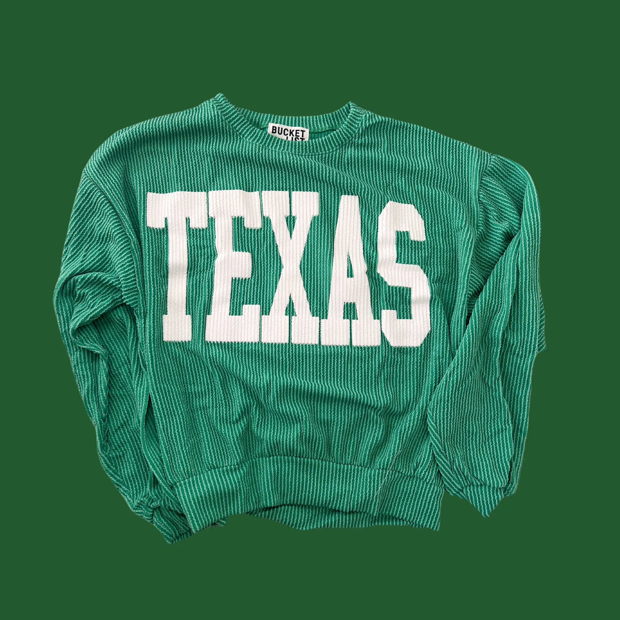Texas Ribbed Pullover Kelly Green