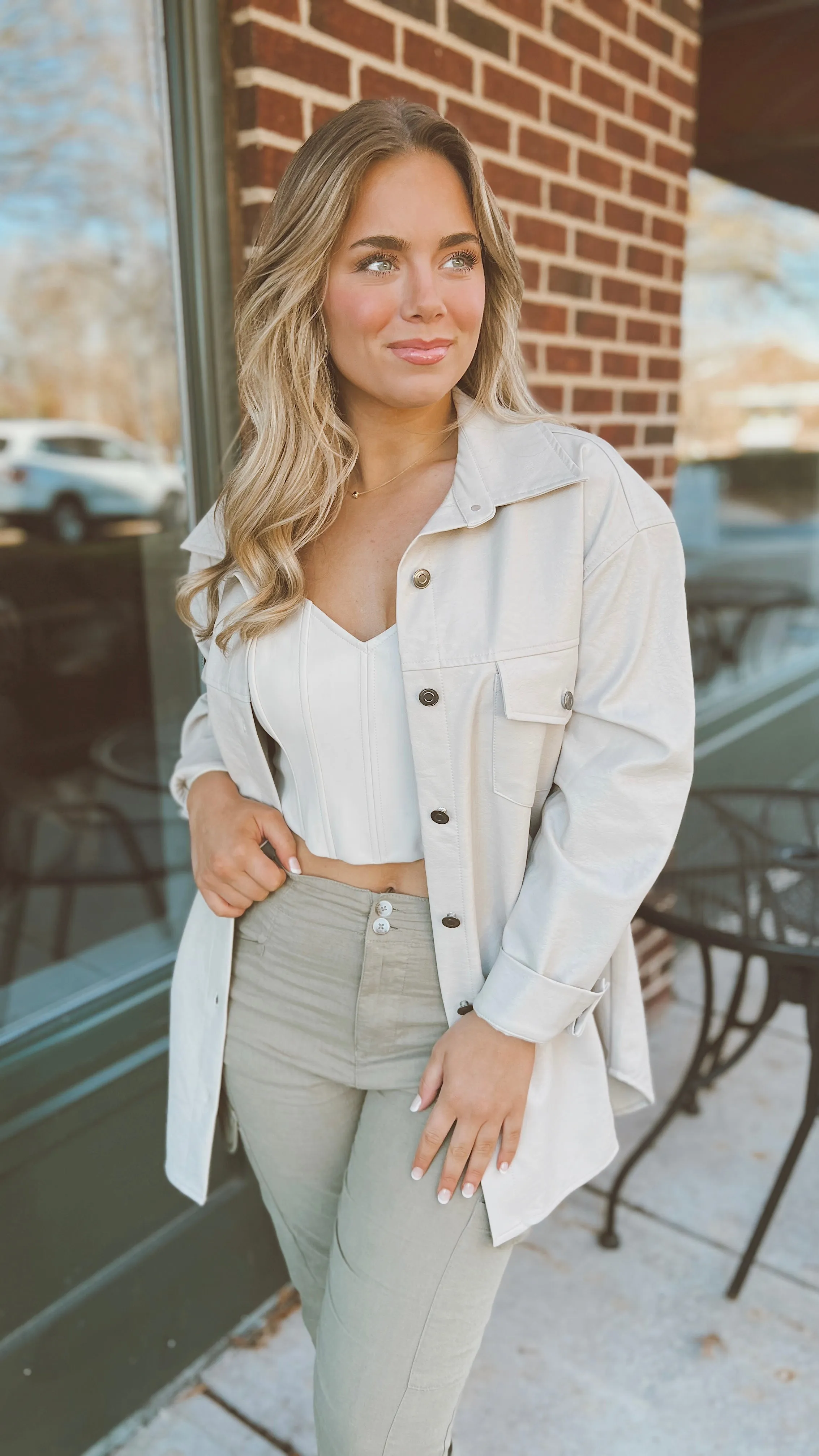 The Fresh Brewed Faux Leather Shacket